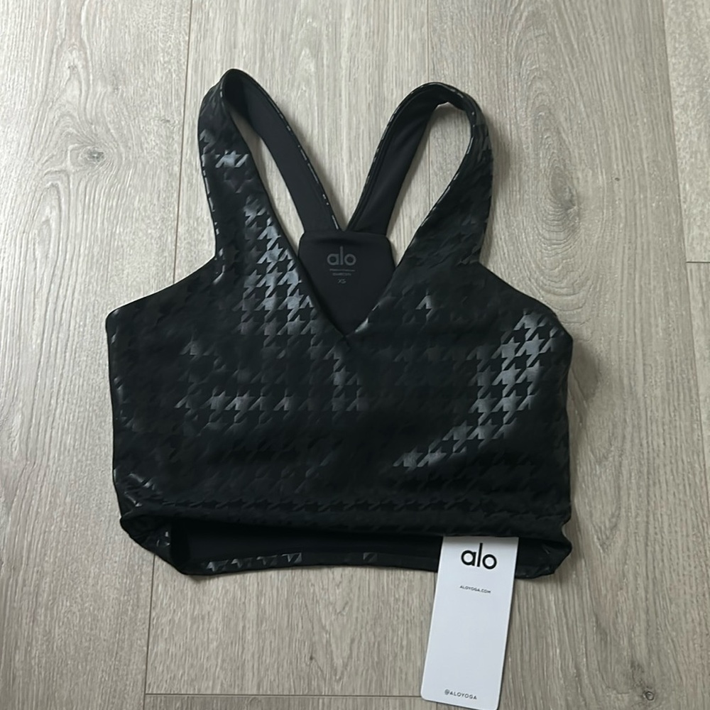 Airlift glimmer houndstooth real bra tank